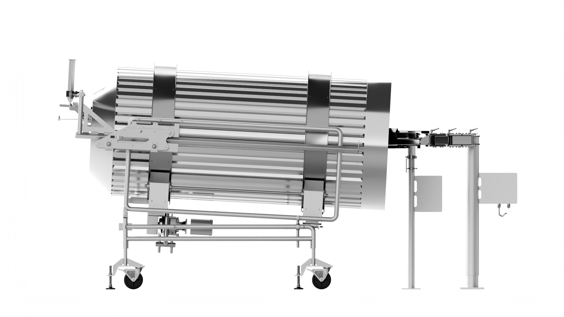 Seasoner for Seasoning of nuts with dry and liquid ingredients 3rd rendering side view of a Seasoner