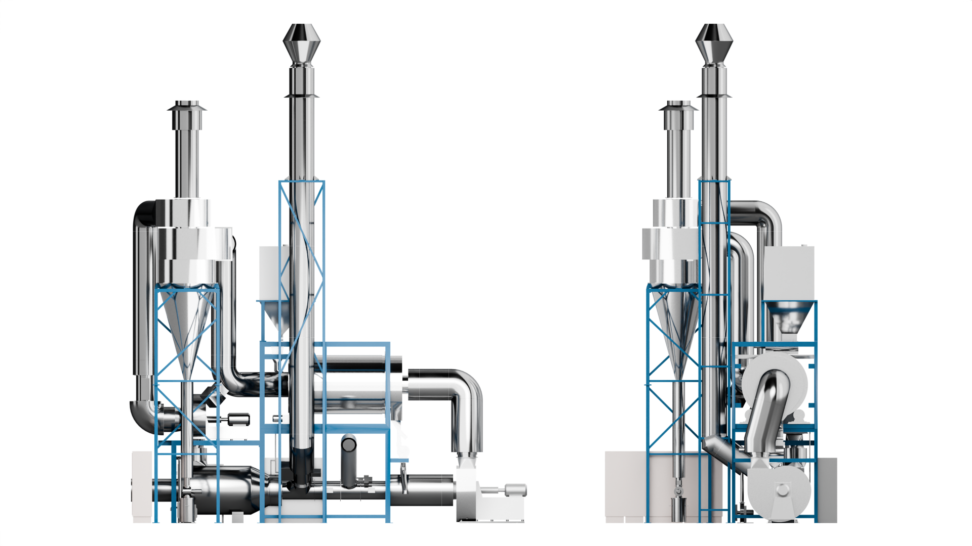 CCD Continuous Conditioner Drum 3d rendering side view of CCD Continuous Conditioner Drum