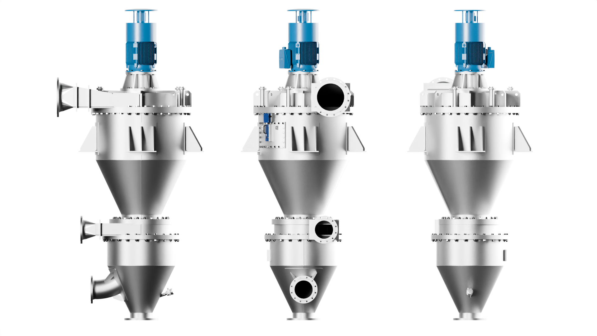 Air Classifier for precision dry processing compounds, fibre enrichment, protein shifting 3d rendering of Air Classifier