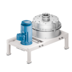 Industrial grinding system with circular milling chamber and electric motor for particle size reduction in food processing applications