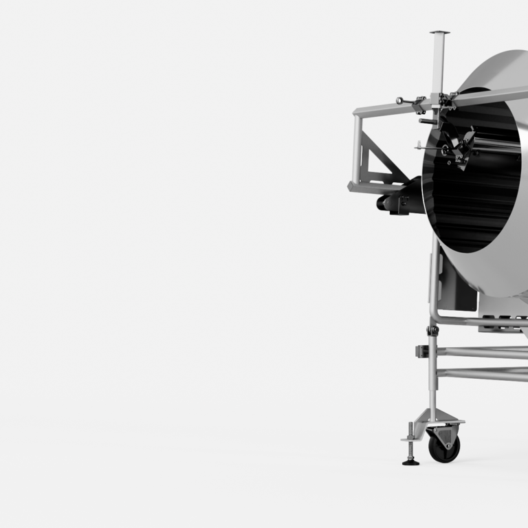 Seasoner for Seasoning of nuts with dry and liquid ingredients 3rd rendering side view of a Seasoner