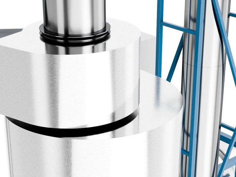 3d rendering side view of CCD Continuous Conditioner Drum