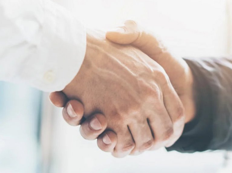 Two people shaking hands