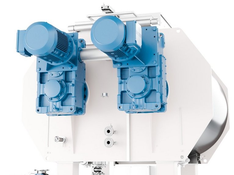 3d rendering side view of a BCD Batch Conche Double shaft