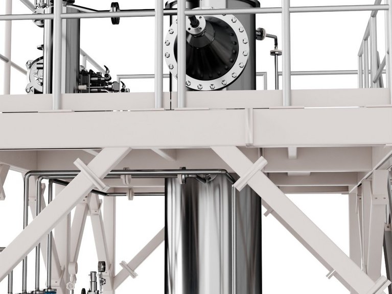 3d rendering side view of TFL Thin Film evaporator Liquor