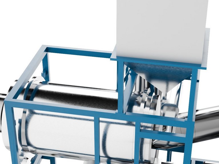 3d rendering side view of CCD Continuous Conditioner Drum