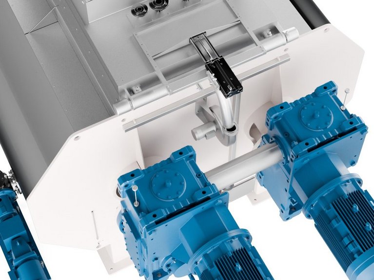 3d rendering side view of a BCD Batch Conche Double shaft