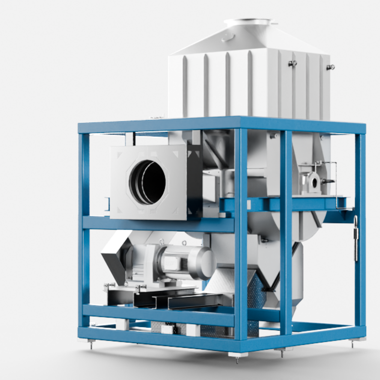 RKV for Preheating of green coffee prior to roasting 3d rendering side view of RKV
