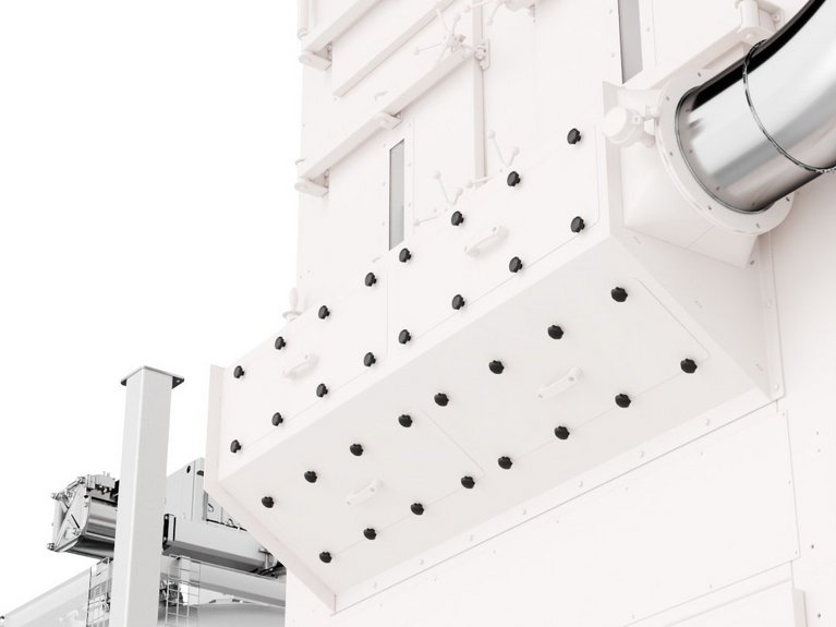 3d rendering side view of CCL Continuous Conditioner Louver / BDB Batch DeBacterizer
